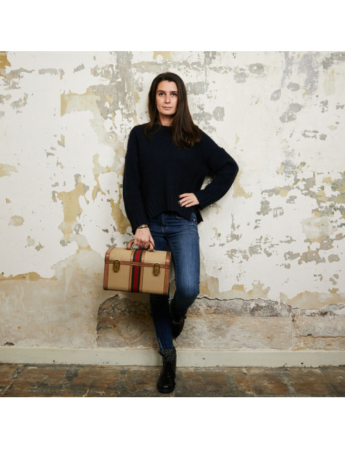 Vanity case GUCCI vintage toile et cuir beige