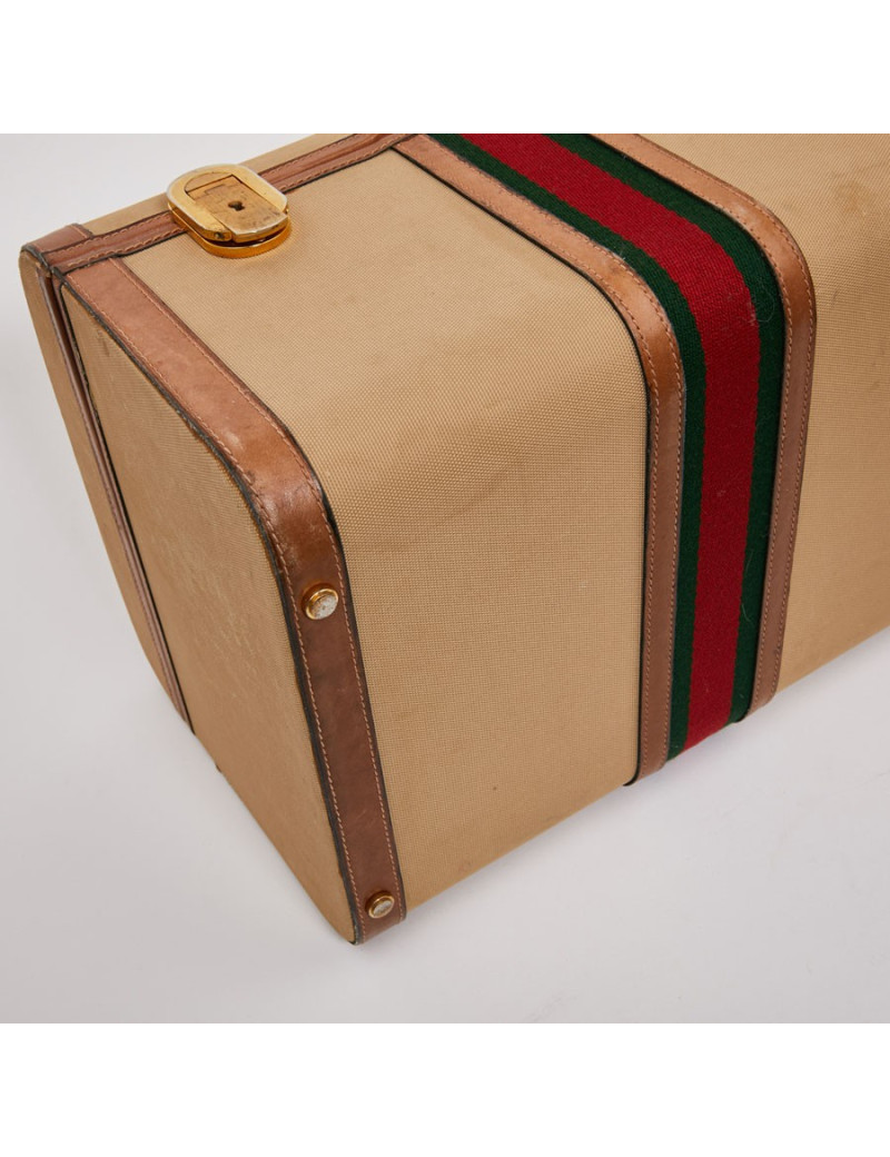 Vanity case GUCCI vintage toile et cuir beige