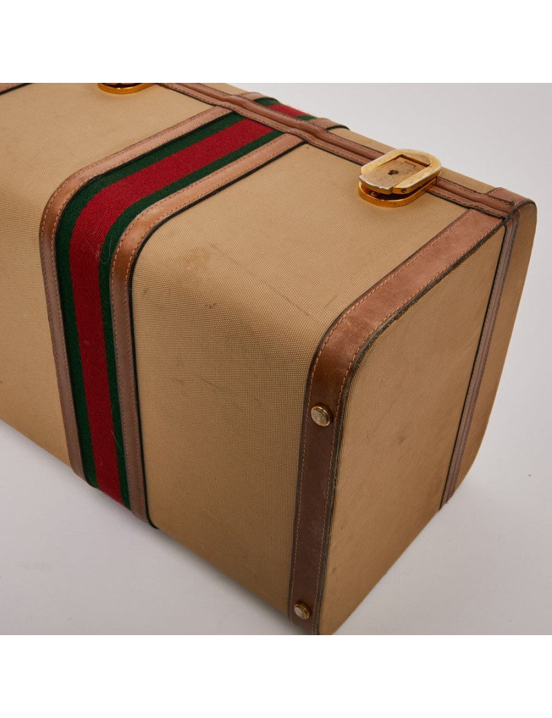 Vanity case GUCCI vintage toile et cuir beige