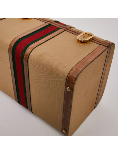 Vanity case GUCCI vintage toile et cuir beige