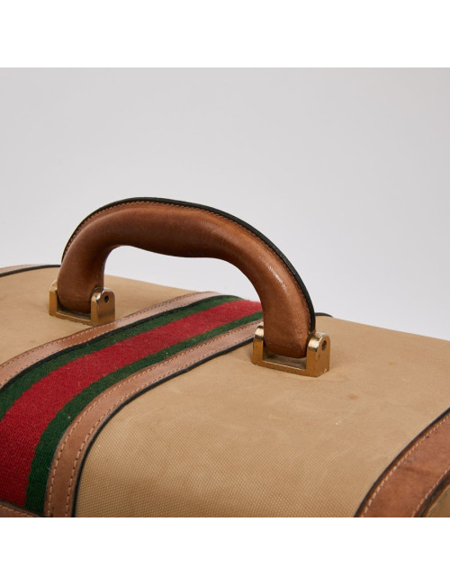 Vanity case GUCCI vintage toile et cuir beige