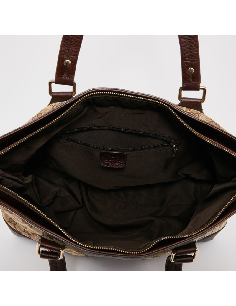 Sac GUCCI Ophidia en toile et cuir marron