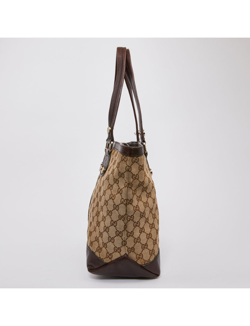 Sac GUCCI Ophidia en toile et cuir marron