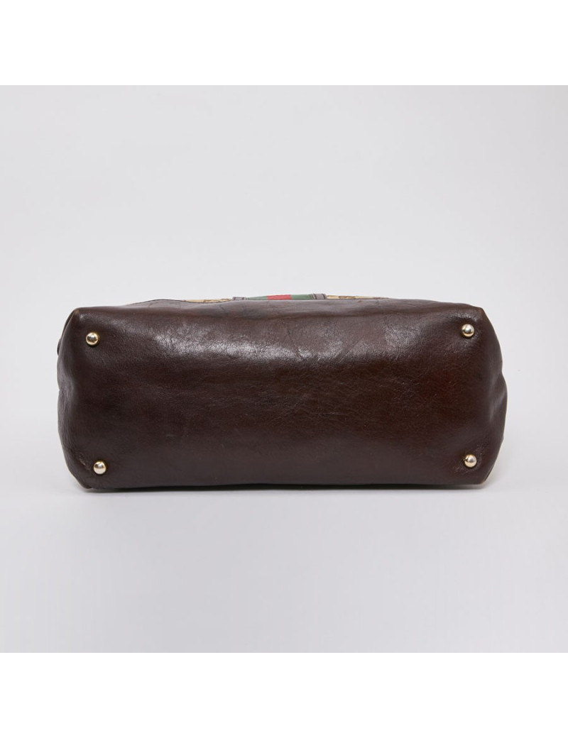 Sac GUCCI Ophidia en toile et cuir marron