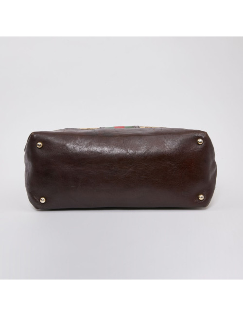 Sac GUCCI Ophidia en toile et cuir marron