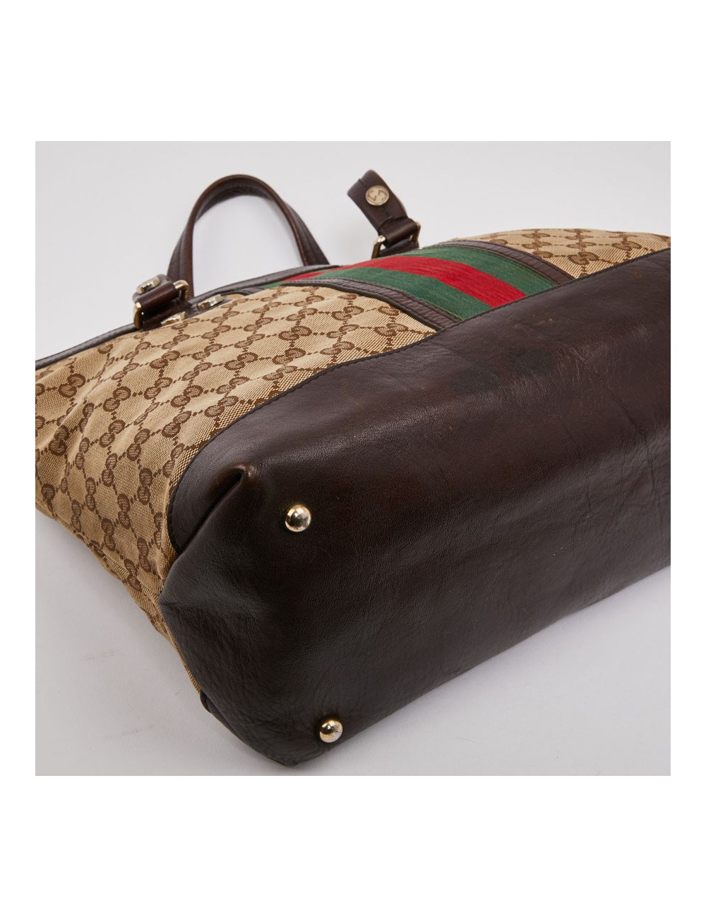 Sac GUCCI Ophidia en toile et cuir marron