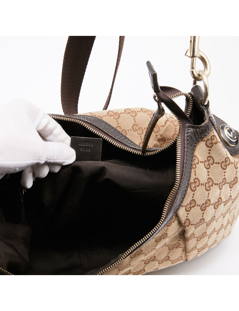Sac GUCCI toile monogramme marron 
