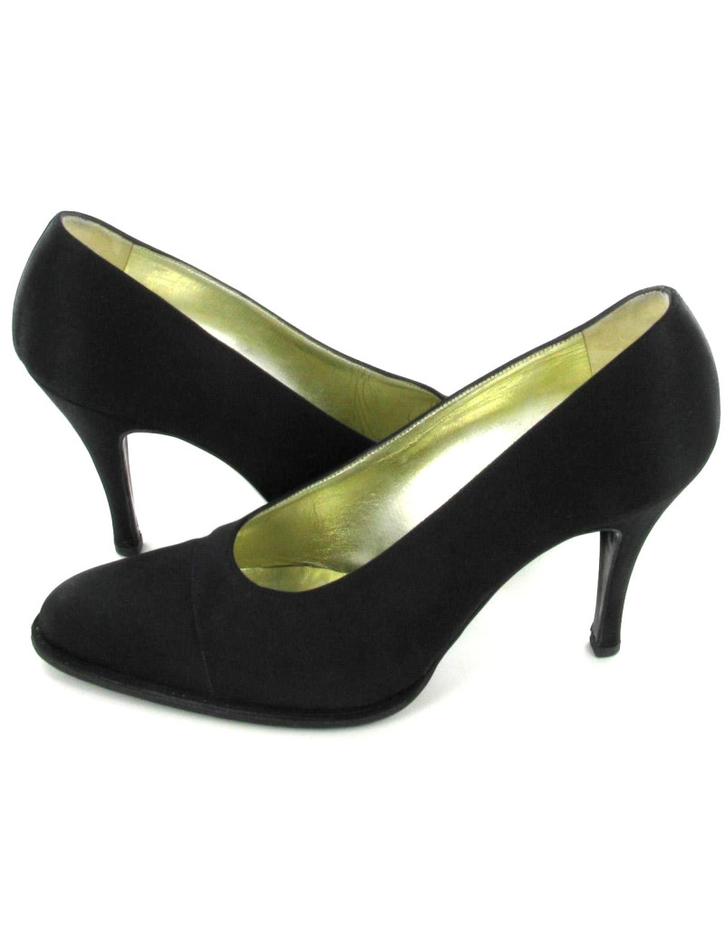 Escarpins CHANEL en satin noir T 39