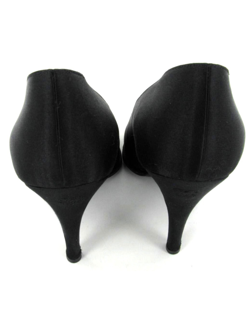 Escarpins CHANEL Couture en satin noir T 39