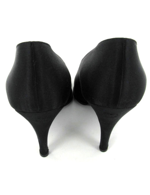 Escarpins CHANEL Couture en satin noir T 39