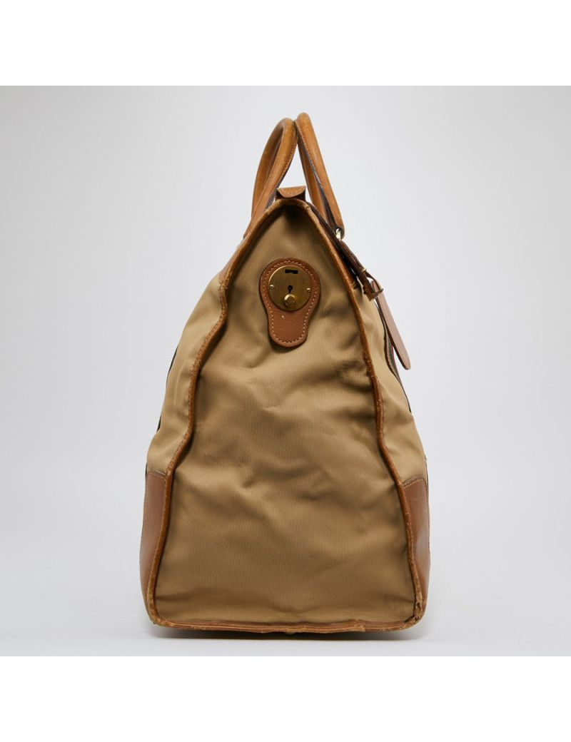 Sac Weekender GUCCI vintage toile et cuir beige