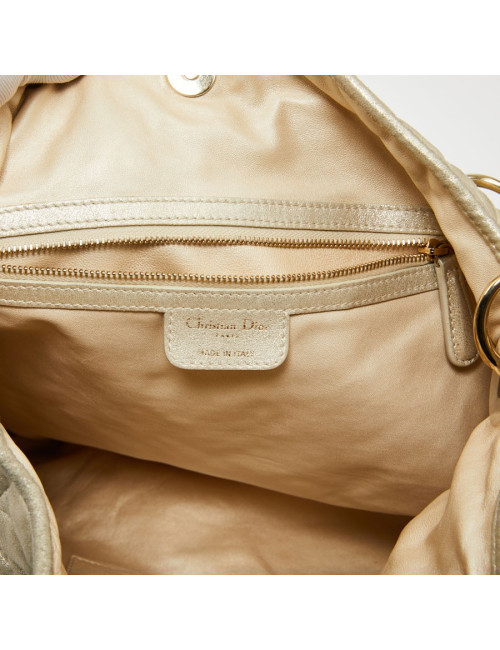 CHRISTIAN DIOR Tote Bag in Quilted Golden Fabric
