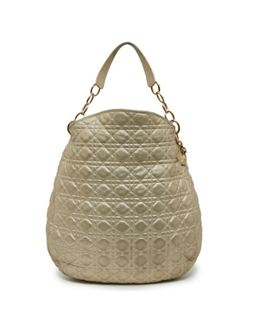 CHRISTIAN DIOR Tote Bag in Quilted Golden Fabric