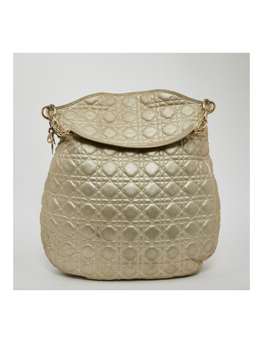 CHRISTIAN DIOR Tote Bag in Quilted Golden Fabric