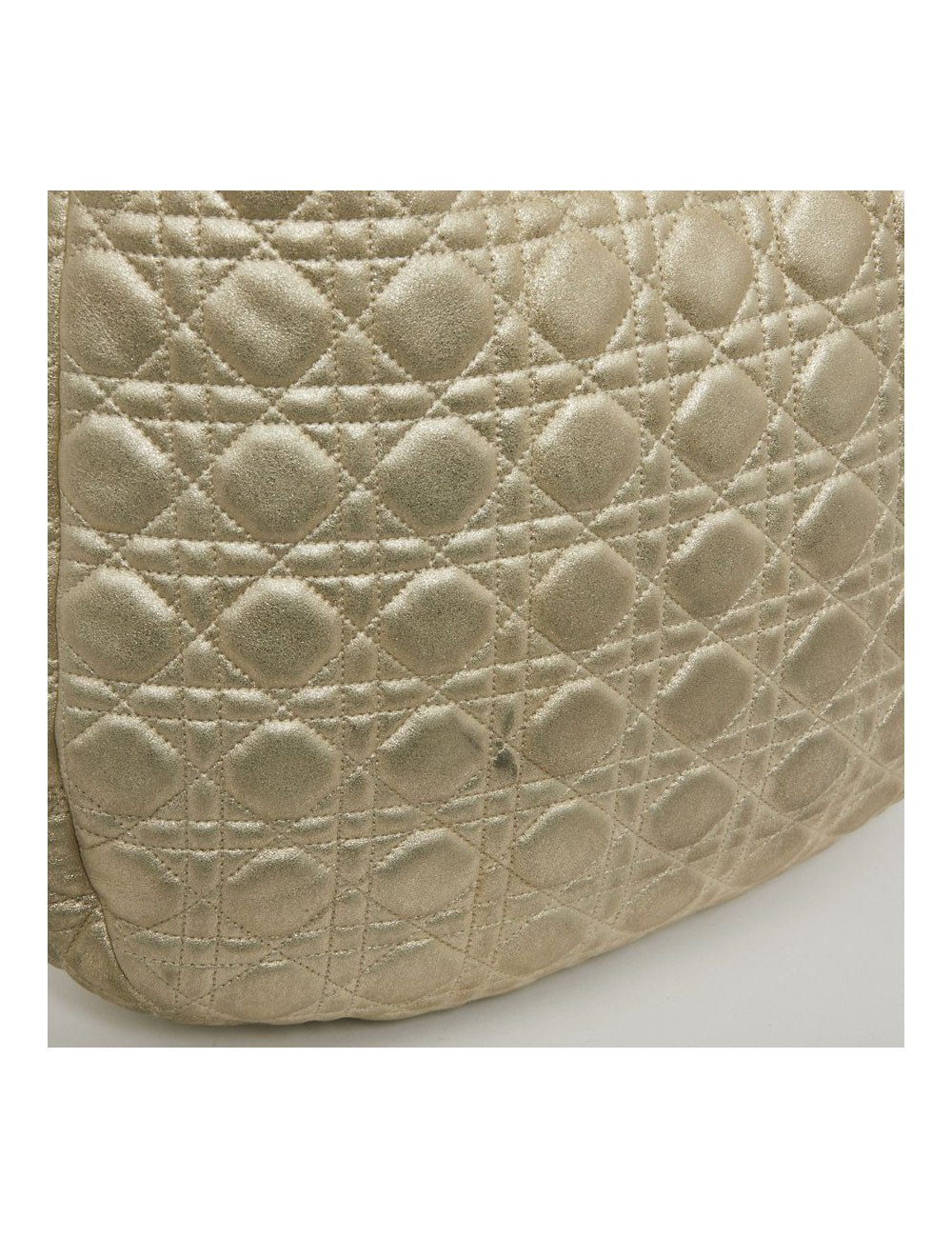 CHRISTIAN DIOR Tote Bag in Quilted Golden Fabric