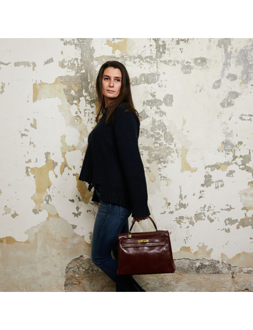 Kelly HERMES cuir box bordeaux