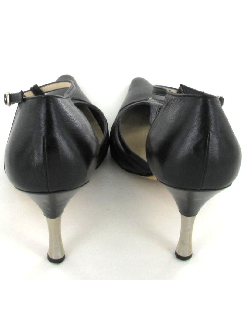 Escarpins CHANEL talon métal argenté T 39