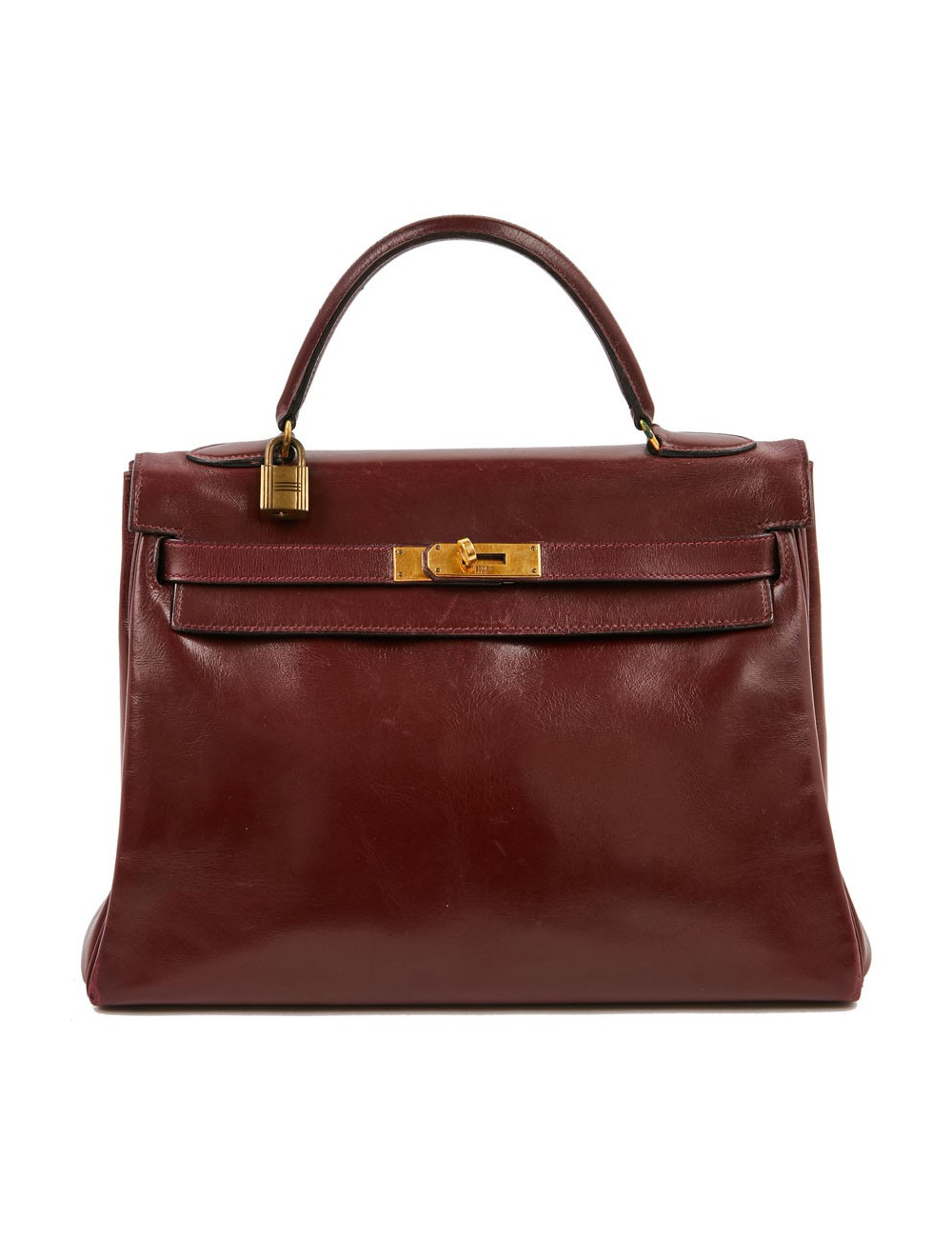 Kelly HERMES cuir box bordeaux