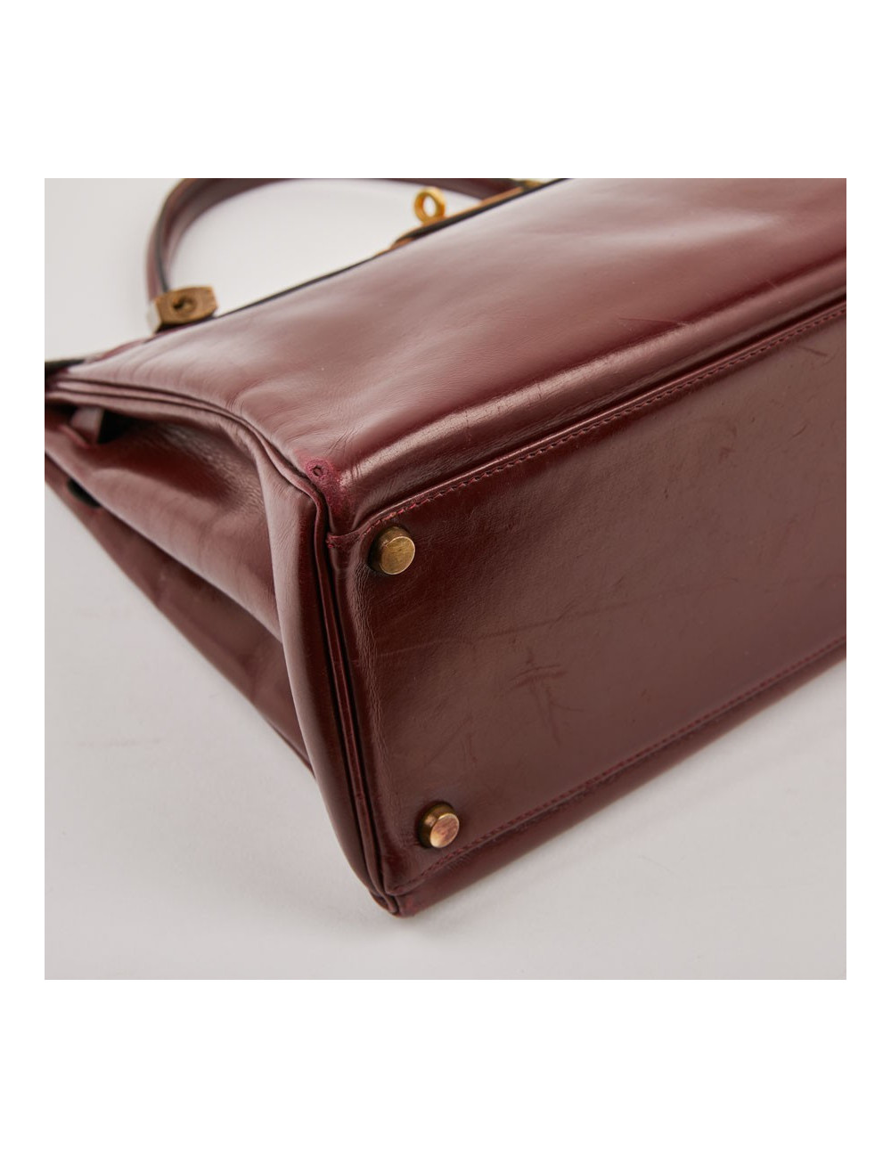 Kelly HERMES cuir box bordeaux
