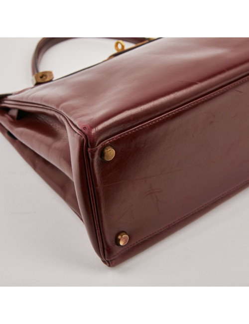 Kelly HERMES cuir box bordeaux