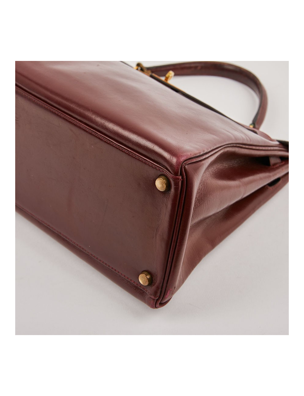 Kelly HERMES cuir box bordeaux