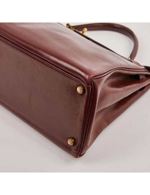 Kelly HERMES cuir box bordeaux