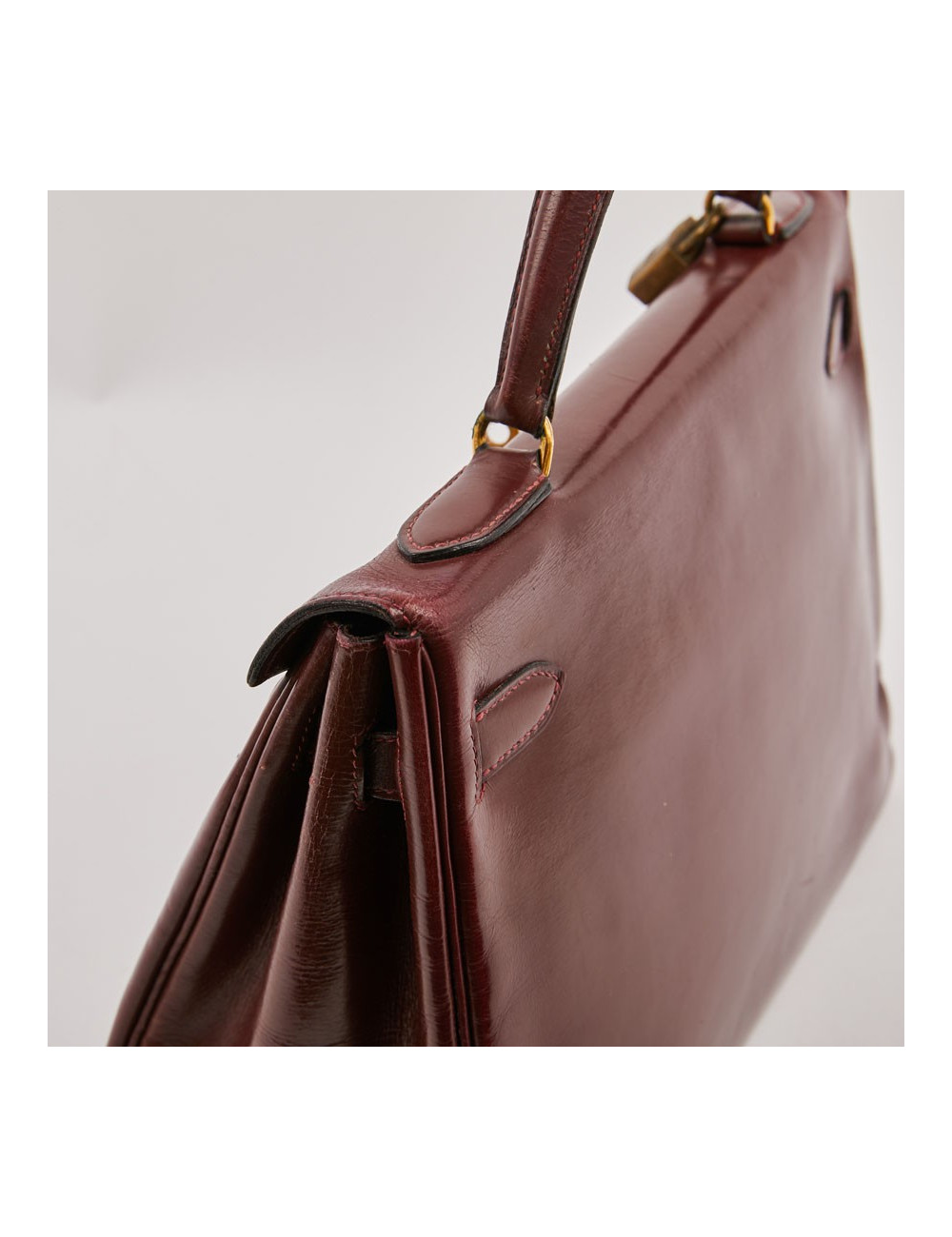 Kelly HERMES cuir box bordeaux