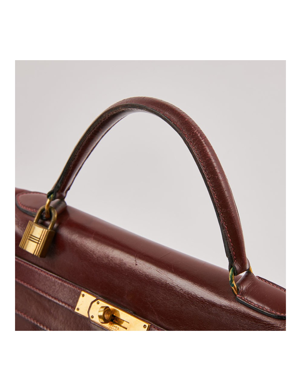 Kelly HERMES cuir box bordeaux