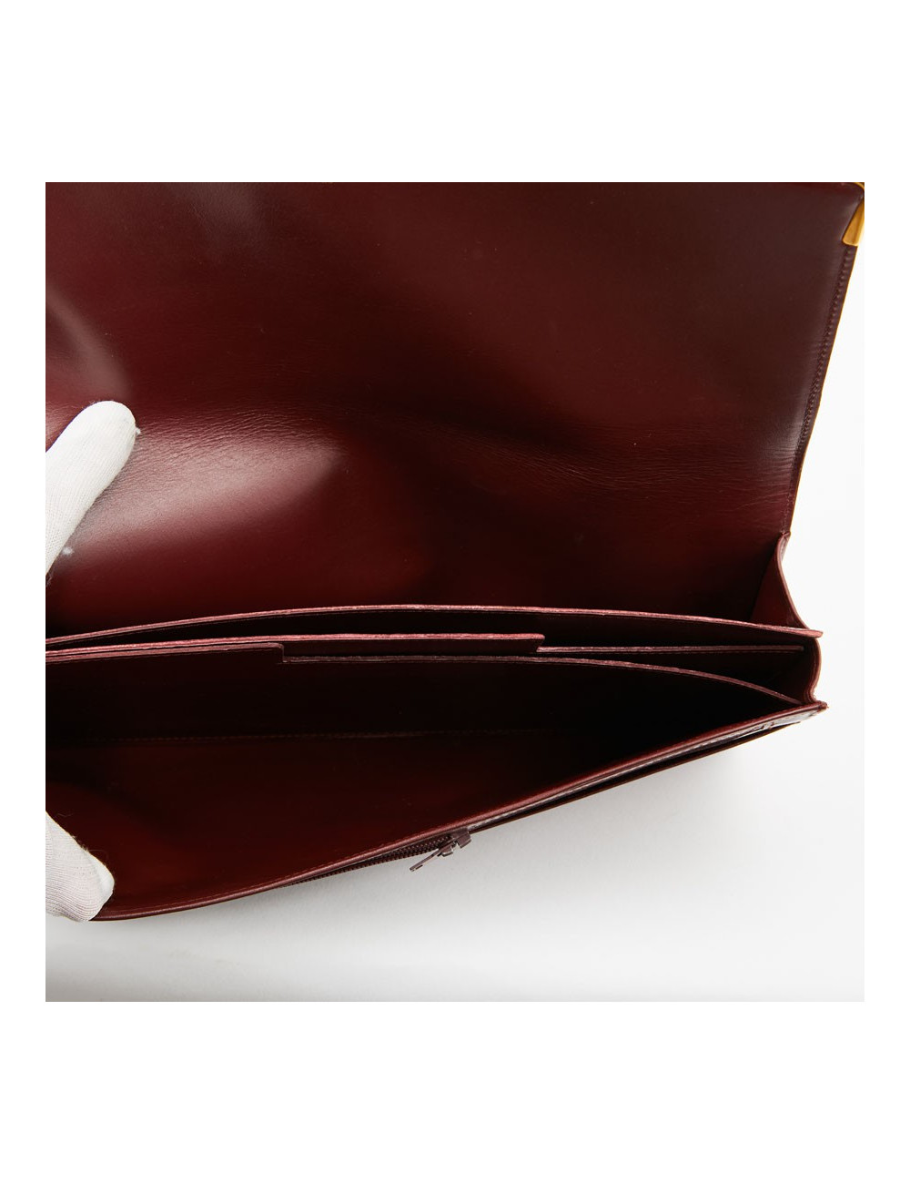 Pochette Cartier en cuir bordeaux
