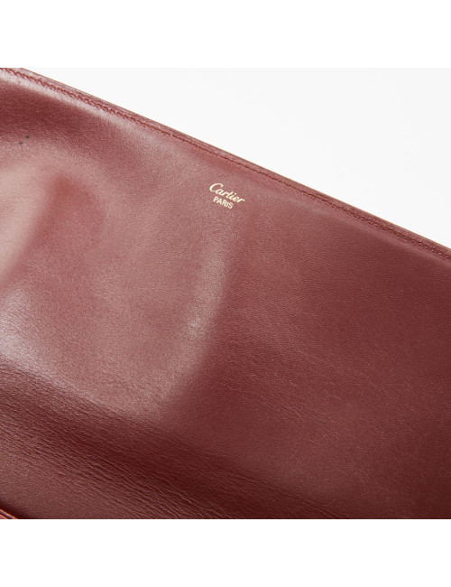 Pochette Cartier en cuir bordeaux