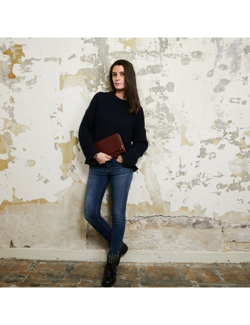 Pochette Cartier en cuir bordeaux