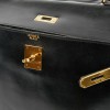Sac Kelly 32 HERMES cuir box noir Vintage
