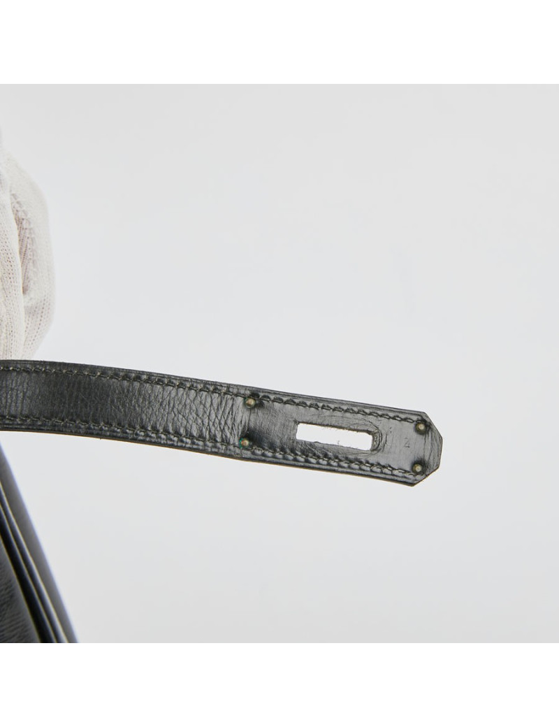 Sac Kelly 32 HERMES cuir box noir  Vintage