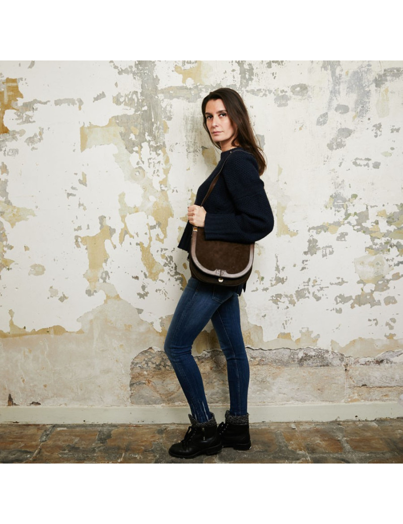 Sac DIOR Veau Velours Marron 