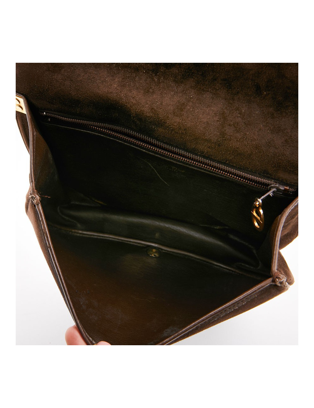 Sac DIOR Veau Velours Marron 