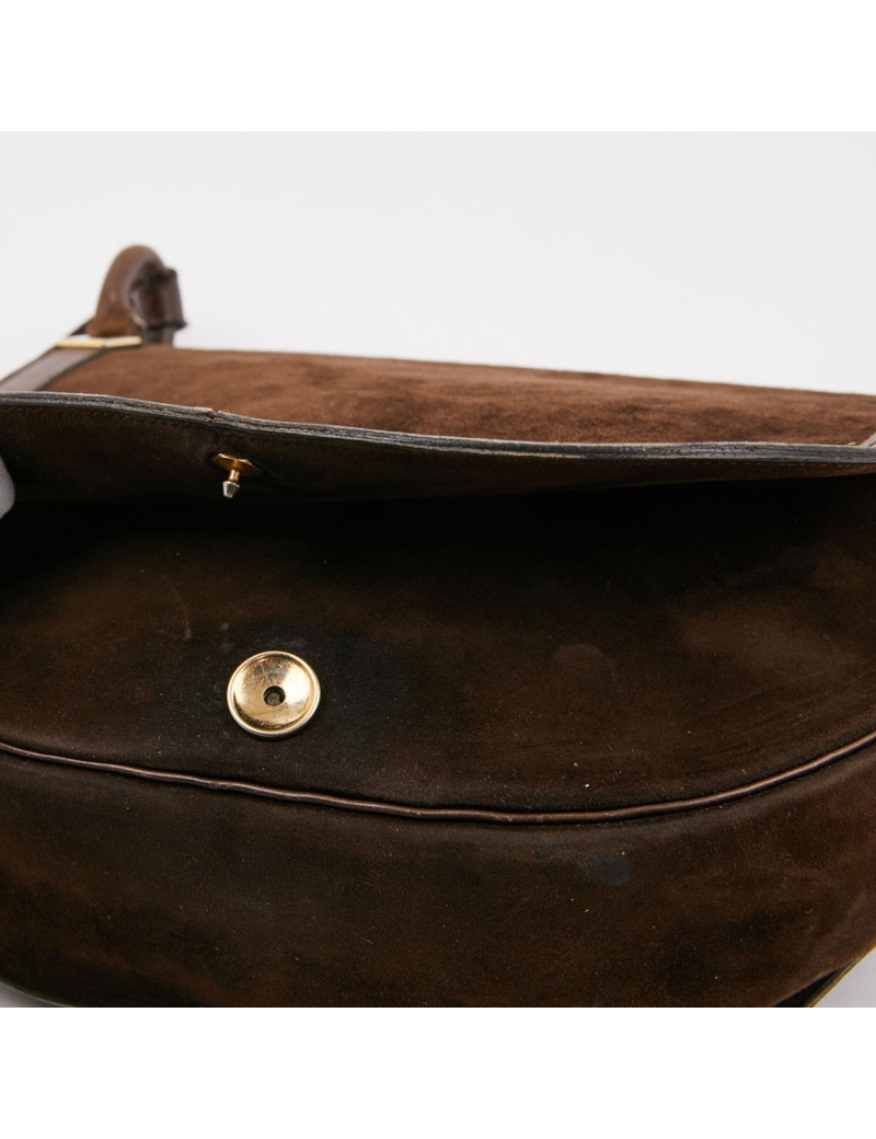 Sac DIOR Veau Velours Marron 