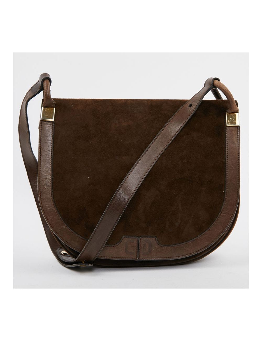 Sac DIOR Veau Velours Marron 