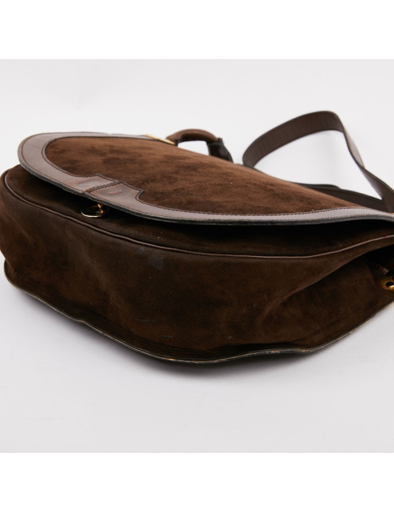 Sac DIOR Veau Velours Marron 