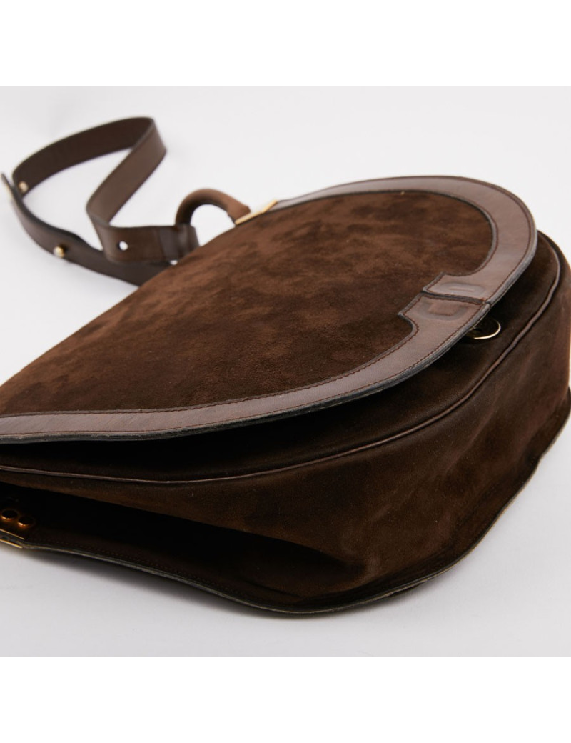 Sac DIOR Veau Velours Marron 