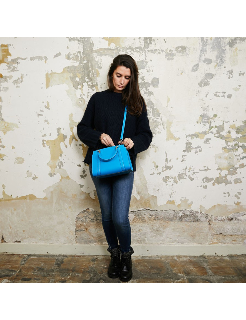  Sac MOYNAT Ballerine en cuir bleu