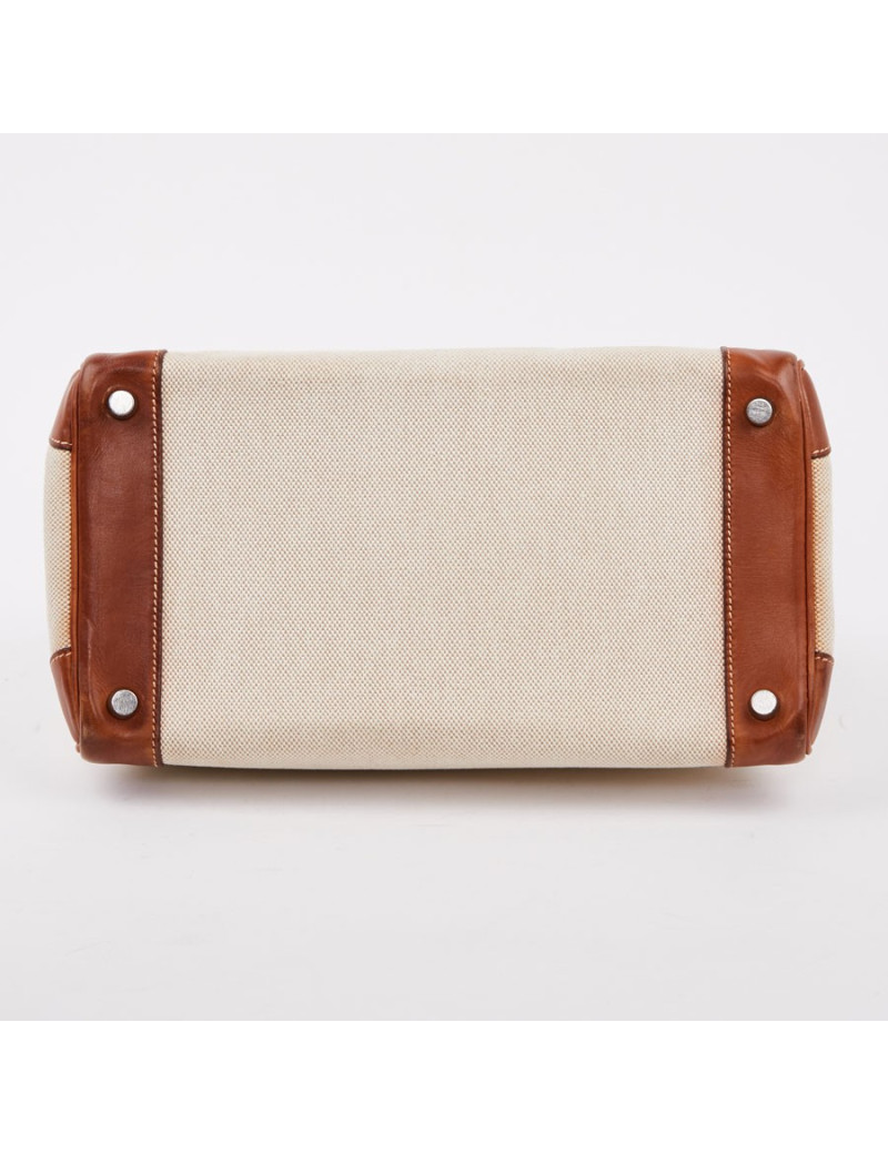 Birkin 30 toile écrue et cuir marron