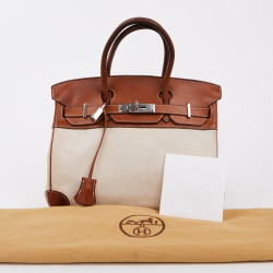 MAGNIFIQUE Sac HERMES Birkin 30 toile OCCASION certifiée authentique