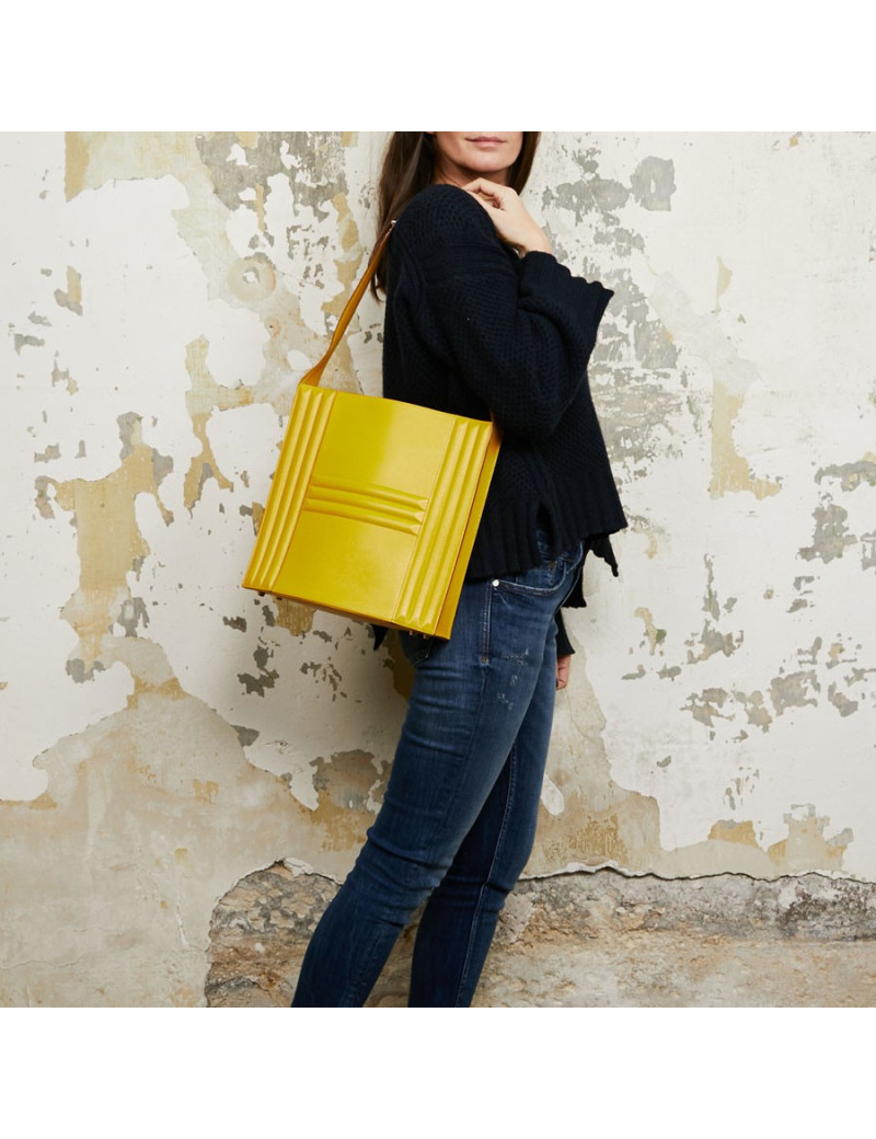 Sac Cadenas HERMES en cuir de veau  jaune 