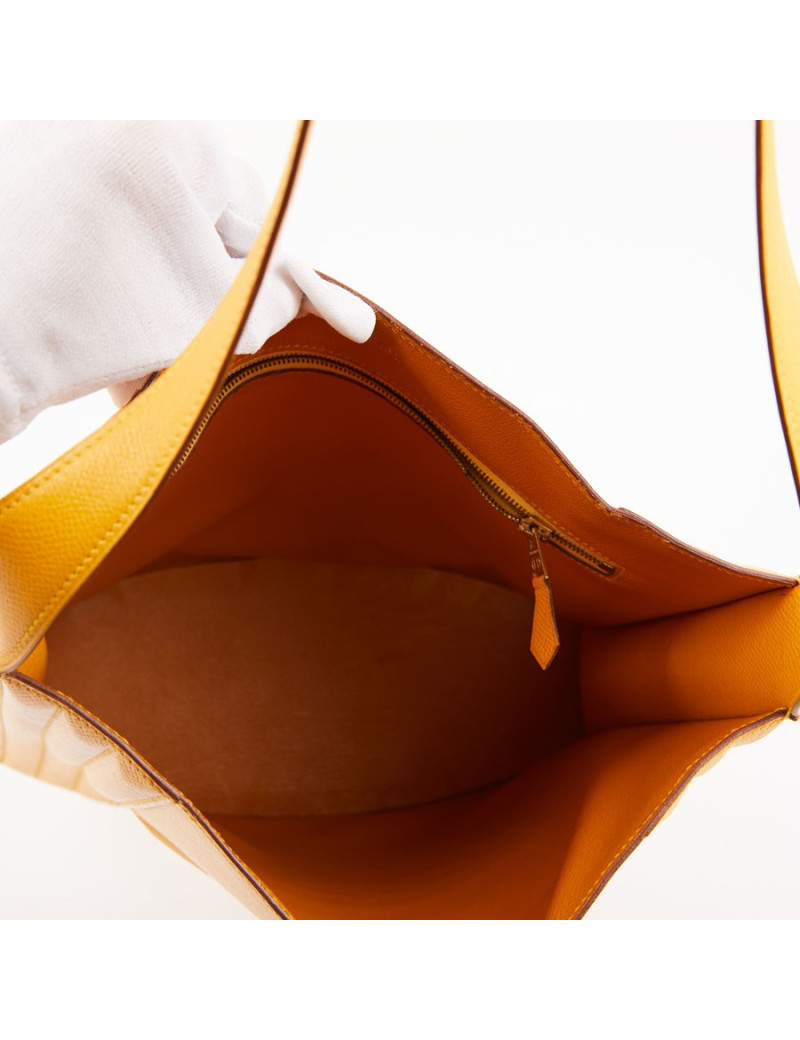 Sac Cadenas HERMES en cuir de veau  jaune 