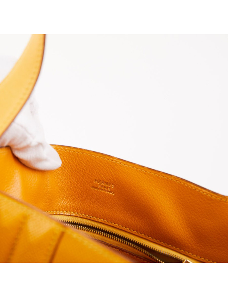 Sac Cadenas HERMES en cuir de veau  jaune 