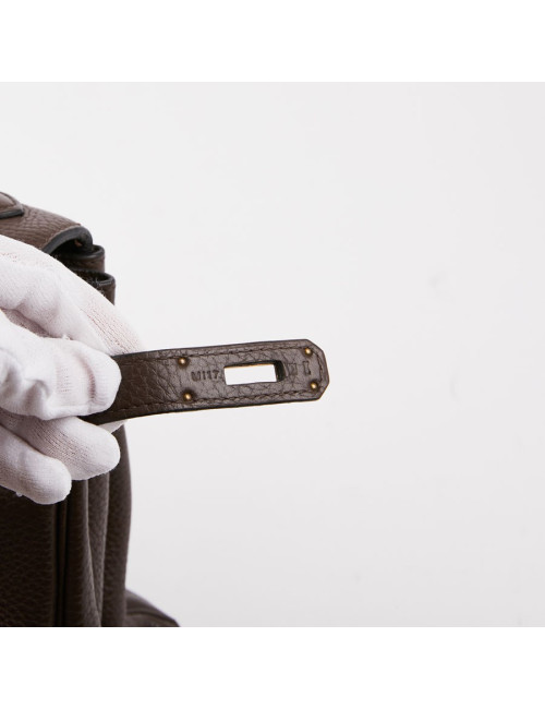 Kelly II HERMES en cuir taurillon clémence marron