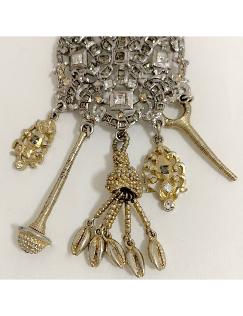 Long sautoir CHRISTIAN LACROIX doré et son pendentif argenté