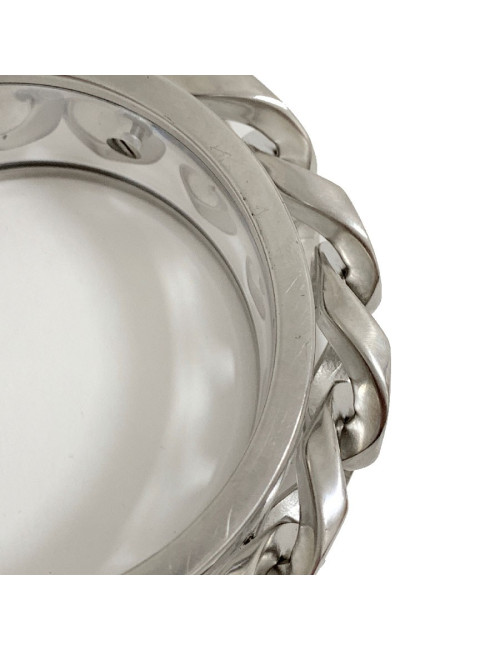 Bracelet transparent CHANEL et chaine argentée