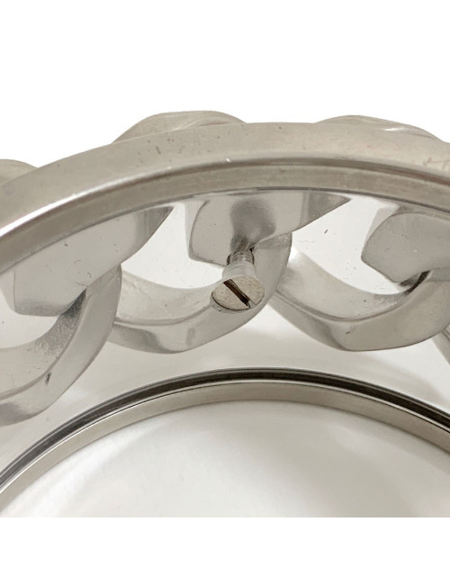 Bracelet transparent CHANEL et chaine argentée