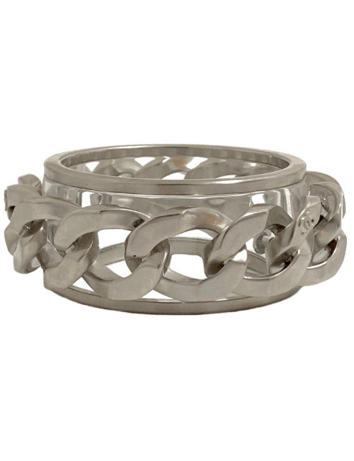 Bracelet transparent CHANEL et chaine argentée